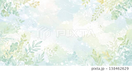 葉っぱなゆるふわ背景 138462629