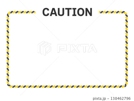 黄色と黒のトラロープのフレームとコーションの文字 138462796