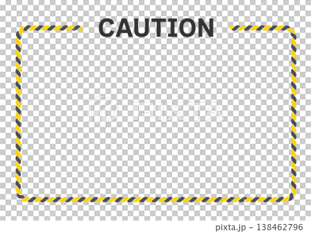 黄色と黒のトラロープのフレームとコーションの文字 138462796