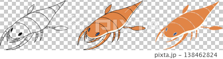 A pop art illustration of a sea scorpion (Pentecopterus). A pop art illustration of a sea scorpion (Pentecopterus). 138462824