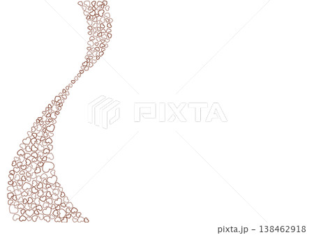 ハート柄の背景 茶系の3色 フチハート 138462918