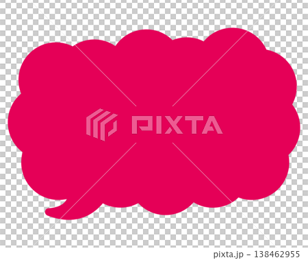 Simple color speech bubble, elongated cloud shape Simple color speech bubble, elongated cloud shape 138462955