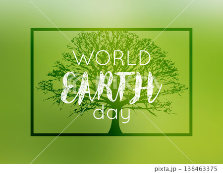World environment day vector card, poster on blur green background. 138463375