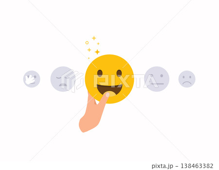 Rating satisfaction. Feedback in form of emotions. 138463382