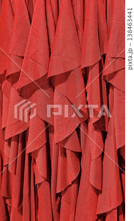 Close-up of bright red fabric Close-up of bright red fabric 138463441