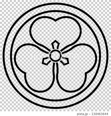 家紋です。陰輪に総陰片喰といいます。 家紋です。陰輪に総陰片喰といいます。 138463644