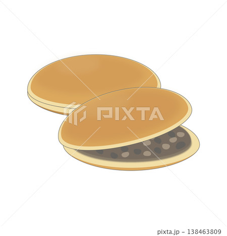 どら焼きセット（2個）　和菓子 かわいい シンプル 透過素材　クリップアート 138463809