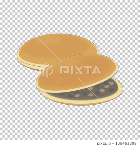 どら焼きセット（2個）　和菓子 かわいい シンプル 透過素材　クリップアート 138463809