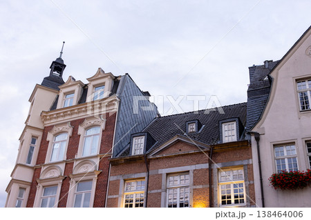 Aachen, North Rhine-Westphalia , Germany, August 23rd, 2025, Charming vintage facades featuring 138464006