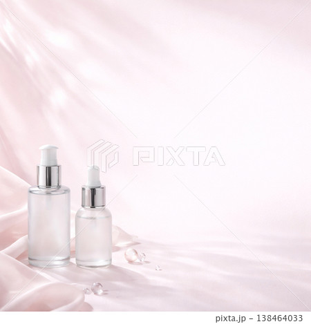美容 スキンケアボトルとピンクの柔らかい背景 138464033