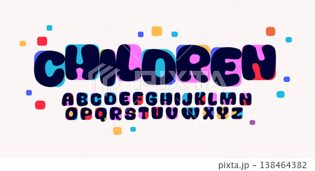 Bold Round Font Logo Alphabet Children Type Color Letter Set Modern Typography, Creative Typographic Design for Title Text, Typo Poster Headline, Type Symbol Logotype, Bubble Fonts. Vector Typeface Bold Round Font Logo Alphabet Children Type Color Letter Set Modern Typography, Creative Typographic Design for Title Text, Typo Poster Headline, Type Symbol Logotype, Bubble Fonts. Vector Typeface 138464382