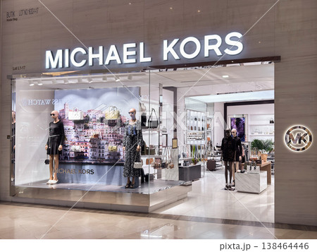 Stylish michael kors storefront showcases elegant fashion accessories in penang mall, malaysia 138464446