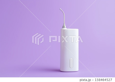 Minimalist portable water flosser on a purple background Minimalist portable water flosser on a purple background 138464527