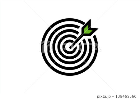 A target and arrow achieve success, pinpoint accuracy, focusing toward a winning goal for achieving results in business. 138465360