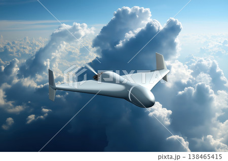 Shahed-136 UAV in Flight Among Clouds Shahed-136 UAV in Flight Among Clouds 138465415