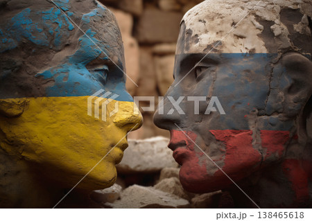Strained Faces of Ukraine and Russia Conflict 138465618