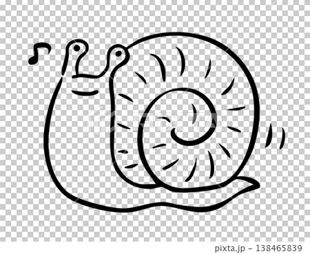 移動するごきげんなかたつむり_線画 138465839