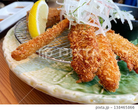 秋刀魚カツ サンマフライの揚げ物定食 138465866