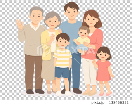 Walking with a smiling family 138466331