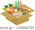 段ボールに入った駄菓子 138466705