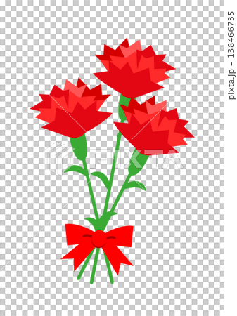 母親節插圖,康乃馨用絲帶紮成一束。 母親節插圖,康乃馨用絲帶紮成一束。 138466735