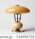 Modern Brass Table Lamp with Beige Glass Shade in the Style of Pierre Yovanovitch 138466738