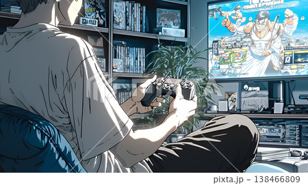 ゲームに集中する男性の手元｜コントローラーを握る若い男性のライフスタイルイメージ