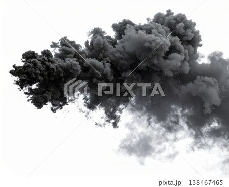 Black smoke over white background, magic relaxing atmosphere Black smoke over white background, magic relaxing atmosphere 138467465
