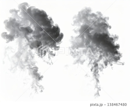 Black smoke over white background, magic relaxing atmosphere Black smoke over white background, magic relaxing atmosphere 138467480