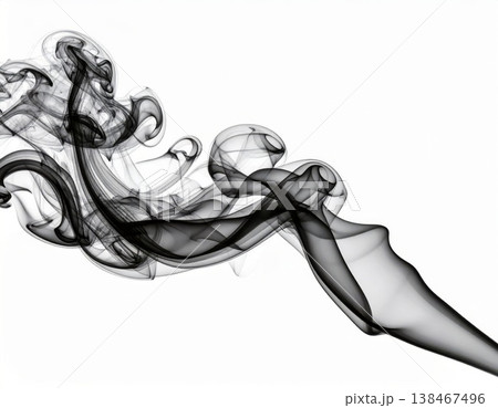 Black smoke over white background, magic relaxing atmosphere Black smoke over white background, magic relaxing atmosphere 138467496