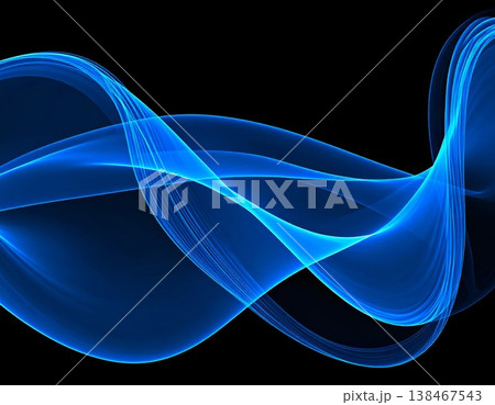 Blue smoke over black background, magic relaxing atmosphere 138467543