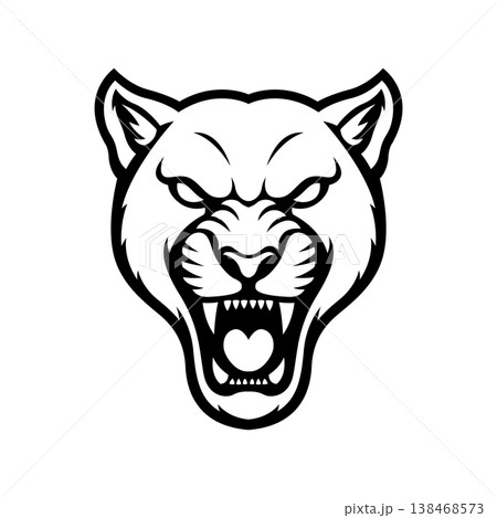 cougar mascot logo illustration vector design template in modern style 138468573