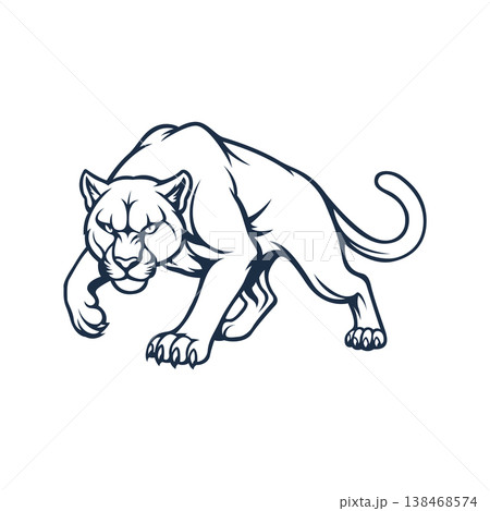 cougar mascot logo illustration vector design template in modern style cougar mascot logo illustration vector design template in modern style 138468574