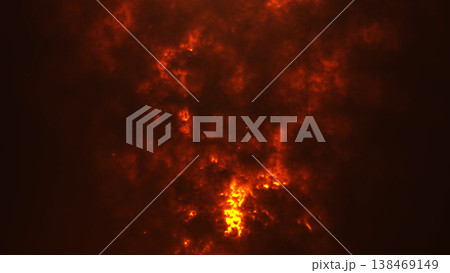 Fiery red flame texture with glowing energy clouds and burning particles. Abstract fire background with smoky depth, molten highlights and dramatic dark atmosphere. Fiery red flame texture with glowing energy clouds and burning particles. Abstract fire background with smoky depth, molten highlights and dramatic dark atmosphere. 138469149