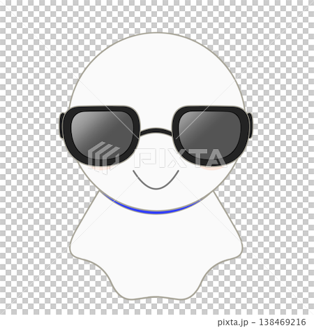戴著太陽眼鏡的微笑晴天娃娃插圖 戴著太陽眼鏡的微笑晴天娃娃插圖 138469216