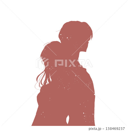 背中合わせの男女　ポジティブ 138469237