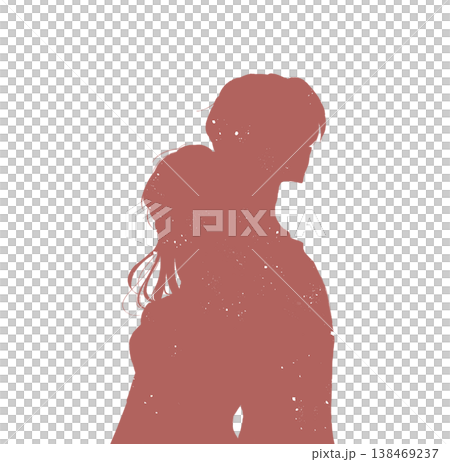 一男一女背靠背站著——正面 138469237