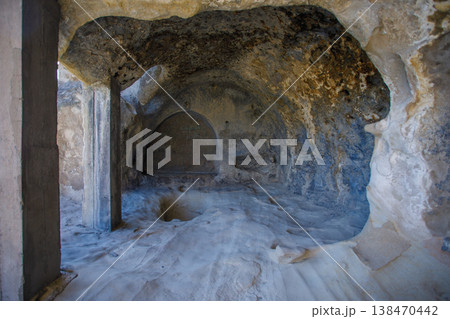 House in rock cave city Uplistsikhe in Georgia 138470442