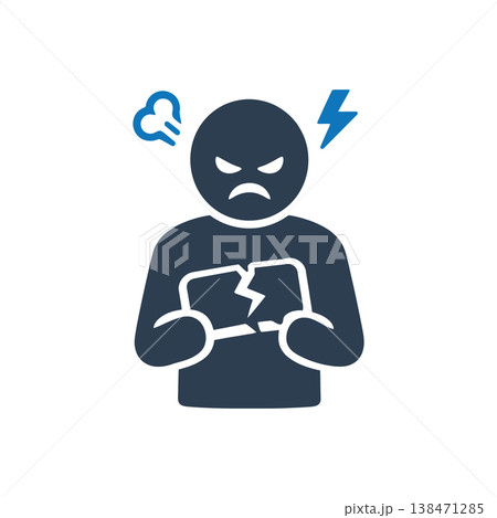 Broken device complaint frustration icon Broken device complaint frustration icon 138471285