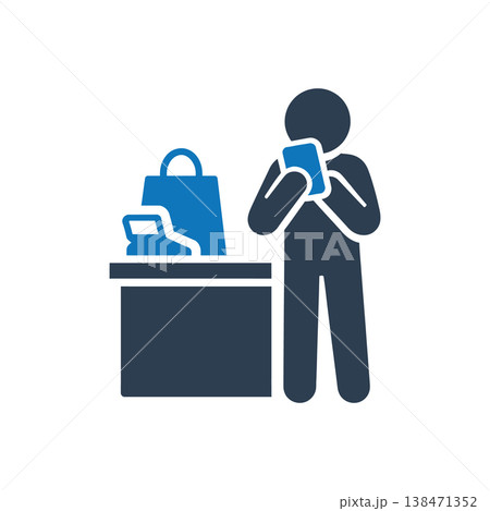 Shopping Checkout Mobile Distraction Icon Shopping Checkout Mobile Distraction Icon 138471352