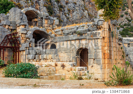 Ruins of ancient Greek-Roman theatre of Myra in Demre, Antalya province in Turkey Ruins of ancient Greek-Roman theatre of Myra in Demre, Antalya province in Turkey 138471868