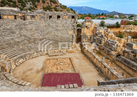 Ruins of ancient Greek-Roman theatre of Myra in Demre, Antalya province in Turkey Ruins of ancient Greek-Roman theatre of Myra in Demre, Antalya province in Turkey 138471869