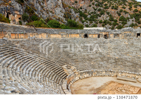 Ruins of ancient Greek-Roman theatre of Myra in Demre, Antalya province in Turkey Ruins of ancient Greek-Roman theatre of Myra in Demre, Antalya province in Turkey 138471870