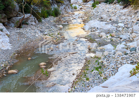 View of a mountain river in Kesme Bogaz canyon, Antalya province in Turkey View of a mountain river in Kesme Bogaz canyon, Antalya province in Turkey 138471907