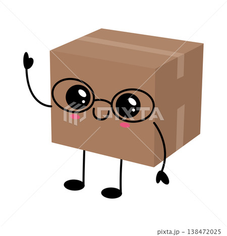 Huggable cardboard box character with big eyes Huggable cardboard box character with big eyes 138472025
