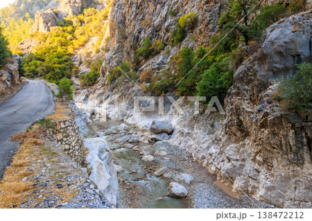 View of a mountain river in Kesme Bogaz canyon, Antalya province in Turkey View of a mountain river in Kesme Bogaz canyon, Antalya province in Turkey 138472212
