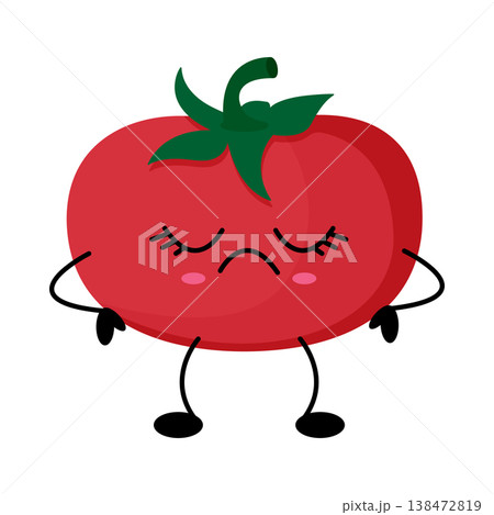 Tomato mascot character with closed eyes. Tomato mascot character with closed eyes. 138472819