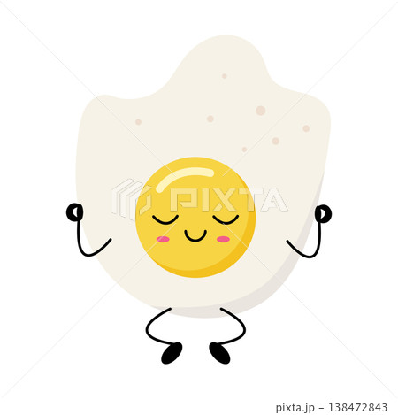 Cutie fried egg winks with content smile 138472843