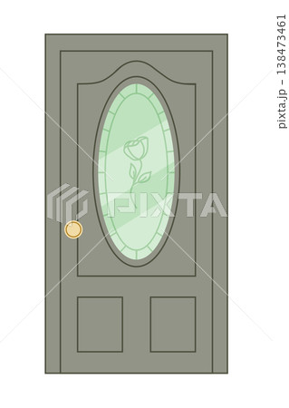 Vector illustration of a stylish house door with classic and modern elements.  138473461
