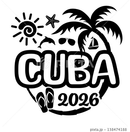 Cuba 2026 with Vacation and Trip Elements - Palm Tree Sunglasses Dolphin 138474188
